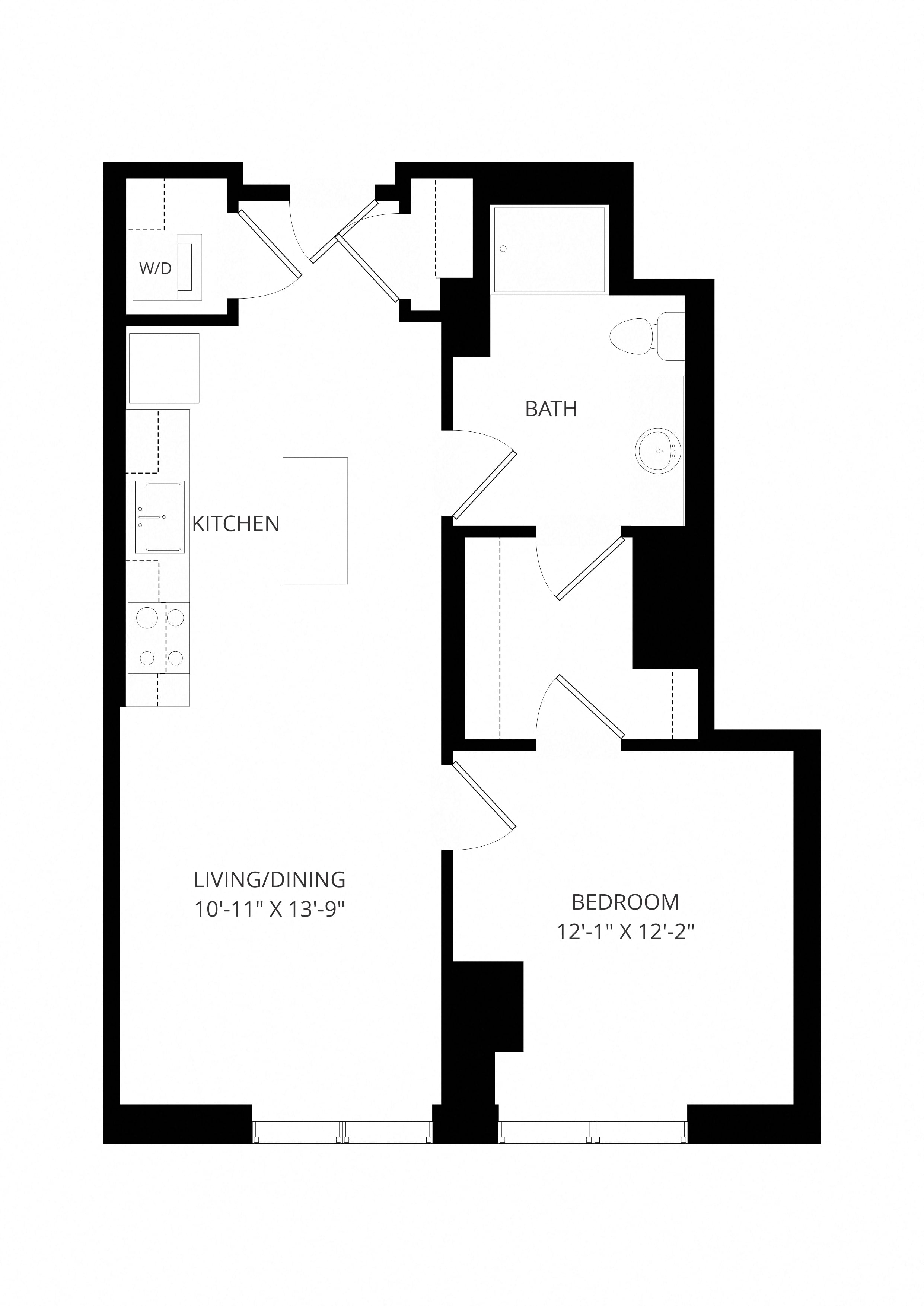 1X1 B5 floor plan